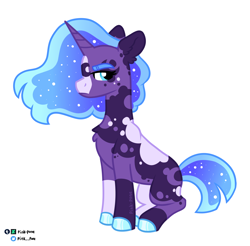 Size: 1270x1250 | Tagged: safe, artist:pink-pone, imported from derpibooru, oc, oc only, pony, unicorn, female, frown, horn, mare, oc name needed, signature, simple background, sitting, solo, unicorn oc, white background