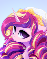 Size: 4000x5000 | Tagged: safe, artist:xsatanielx, imported from derpibooru, princess cadance, alicorn, pony, absurd resolution, beautiful, big hair, bust, canterlot wedding 10th anniversary, female, mare, rcf community, solo