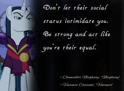 Size: 4096x3018 | Tagged: safe, artist:decokenite, edit, edited screencap, imported from derpibooru, screencap, chancellor neighsay, pony, unicorn, school raze, angry, book:neighsay x vincenzo quotes, clothes, furious, male, park joo-hyeong, robe, stallion, vincenzo