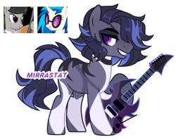 Size: 1280x1019 | Tagged: safe, artist:mirrastat, imported from derpibooru, dj pon-3, octavia melody, vinyl scratch, oc, earth pony, pony, unicorn, base used, earth pony oc, electric guitar, eyelashes, female, grin, guitar, lesbian, magical lesbian spawn, male, mare, musical instrument, offspring, parent:octavia melody, parent:vinyl scratch, parents:scratchtavia, scratchtavia, shipping, simple background, smiling, solo, stallion, transparent background