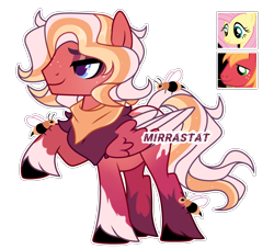 Size: 3934x3566 | Tagged: safe, artist:mirrastat, imported from derpibooru, big macintosh, fluttershy, oc, bee, earth pony, insect, pegasus, pony, base used, eyelashes, female, fluttermac, makeup, male, mare, neckerchief, offspring, parent:big macintosh, parent:fluttershy, parents:fluttermac, pegasus oc, raised hoof, shipping, simple background, stallion, straight, transparent background, unshorn fetlocks, wings