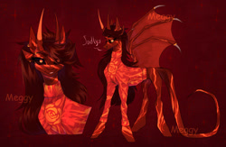 Size: 1280x832 | Tagged: safe, artist:meggychocolatka, imported from derpibooru, oc, oc only, alicorn, bat pony, bat pony alicorn, pony, bat pony oc, bat wings, black sclera, bust, clothes, eyelashes, grin, horn, smiling, wings