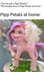 Size: 500x816 | Tagged: safe, imported from derpibooru, pipp petals, pegasus, pony, creepy, creepy smile, female, g5, irl, jesus christ how horrifying, mare, meme, my little pony: a new generation, nightmare fuel, photo, smiling, statue