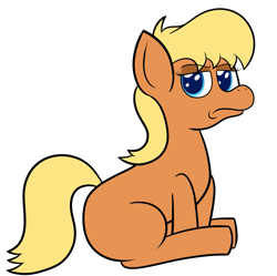 Size: 1229x1225 | Tagged: safe, artist:marcodile, imported from derpibooru, ms. harshwhinny, earth pony, pony, female, frown, grumpy, lidded eyes, mare, missing cutie mark, simple background, sitting, solo, transparent background