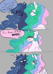 Size: 778x1080 | Tagged: safe, artist:kaifeather, imported from derpibooru, princess celestia, princess luna, alicorn, pony, comic, confused, female, freckles, incest, princest, shipping, siblings, sisters