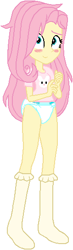 Size: 159x547 | Tagged: safe, artist:wolf, imported from derpibooru, fluttershy, rabbit, equestria girls, abdl, animal, blushing, clothes, diaper, diapershy, frilly socks, messy hair, non-baby in diaper, pajamas, shirt, simple background, socks, solo, t-shirt, trace, white background