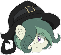 Size: 1864x1701 | Tagged: safe, artist:czu, imported from derpibooru, oc, oc only, oc:coven, pony, bust, ear fluff, eye clipping through hair, hat, looking at you, male, simple background, solo, transparent background, witch hat