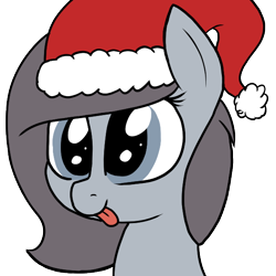 Size: 600x600 | Tagged: safe, artist:axlearts, oc, oc only, oc:delpone, earth pony, pony, :p, bust, christmas, earth pony oc, female, hat, holiday, mare, portrait, santa hat, solo, tongue out