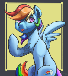 Size: 900x1000 | Tagged: safe, artist:silverhopexiii, imported from derpibooru, rainbow dash, pegasus, pony, solo, tongue out