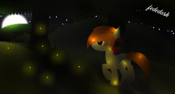 Size: 7572x4080 | Tagged: safe, artist:fededash, imported from derpibooru, oc, oc only, oc:fededash, firefly (insect), insect, pegasus, lightning, moon, night, pegasus oc, stars, tree