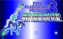 Size: 1689x1048 | Tagged: safe, artist:marcusmaximus, imported from derpibooru, minuette, pony, unicorn, 2012, fan game, female, game, magic, magic aura, mare, minty fresh adventure, nostalgia, pony platforming project, title screen, toothbrush