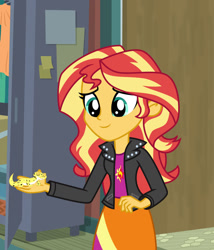 Size: 1024x1194 | Tagged: safe, artist:emeraldblast63, imported from derpibooru, ray, sunset shimmer, comic:the tale of two sunsets, equestria girls