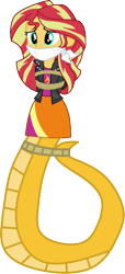 Size: 535x1175 | Tagged: safe, artist:cartoonmasterv3, imported from derpibooru, sunset shimmer, lamia, equestria girls, bondage, bound and gagged, cloth gag, gag, lamiafied, scared, simple background, species swap, sunset slither, tied up, transparent background, worried