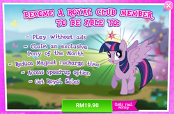 Size: 1034x682 | Tagged: safe, imported from derpibooru, twilight sparkle, advertisement, costs real money, element of magic, gameloft, greedloft, official