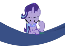 Size: 679x519 | Tagged: safe, artist:darlycatmake, edit, edited screencap, imported from derpibooru, screencap, starlight glimmer, pony, unicorn, angry, background removed, clothes, eyes closed, hammock, not a vector, scarf, serious, serious face, simple background, solo, starlight's gag, stressed, transparent background