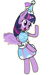 Size: 720x1082 | Tagged: safe, artist:darlycatmake, imported from derpibooru, twilight sparkle, alicorn, pony, look before you sleep, big smile, clothes, flying, friendly, froufrou glittery lacy outfit, happy, hennin, looking at someone, looking at something, miniskirt, nice, open mouth, princess, simple background, skirt, smiling, solo, transparent background, twilight sparkle (alicorn), waving
