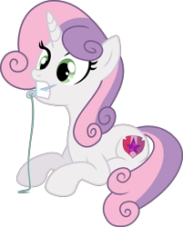 Size: 1713x2133 | Tagged: safe, artist:tanahgrogot, imported from derpibooru, sweetie belle, unicorn, base used, female, gritted teeth, mare, medibang paint, mouth hold, older, older sweetie belle, sewing needle, simple background, solo, transparent background