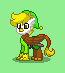 Size: 65x73 | Tagged: safe, artist:dematrix, imported from derpibooru, griffon, pony, pony town, clothes, green background, griffonized, link, male, nintendo, picture for breezies, pixel art, simple background, solo, species swap, sword, the legend of zelda, weapon