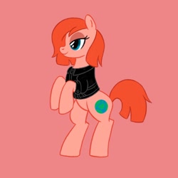 Size: 2000x2000 | Tagged: safe, artist:mediocremare, imported from derpibooru, oc, earth pony, pony, bipedal, clothes, female, jacket, mare, solo