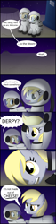 Size: 1500x6000 | Tagged: safe, artist:candy meow, imported from derpibooru, derpy hooves, doctor whooves, time turner, earth pony, pegasus, pony, comic, derpy being derpy, doctor who, female, male, mare, moon, space, spacesuit, stallion, tardis, the doctor
