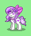 Size: 64x74 | Tagged: safe, artist:dematrix, imported from derpibooru, oc, oc:marry valentina, pony, unicorn, pony town, bow, cute, ear piercing, female, green background, hair bow, jewelry, mare, necklace, picture for breezies, piercing, pixel art, simple background, smiling, solo, tail, tail bow