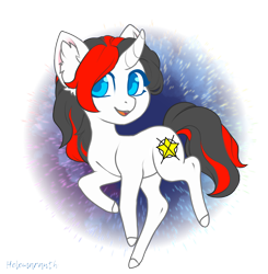 Size: 3700x3768 | Tagged: source needed, safe, artist:helemaranth, imported from derpibooru, oc, oc:starforce fireline, pony, unicorn, cute, ear fluff, female, mare, side view, simple background, smiling, solo, transparent background