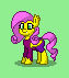 Size: 63x71 | Tagged: safe, artist:dematrix, imported from derpibooru, oc, oc:flutter stetsia, bat pony, pony, pony town, clothes, female, green background, mare, not fluttershy, picture for breezies, pixel art, ripping clothes, simple background, solo