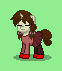 Size: 62x71 | Tagged: safe, artist:dematrix, imported from derpibooru, pony, unicorn, pony town, clothes, eyes closed, female, green background, madotsuki, mare, picture for breezies, pixel art, ponified, shoes, simple background, skirt, solo, yume nikki