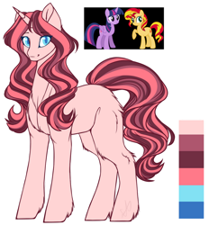 Size: 862x927 | Tagged: safe, artist:purplegrim40, imported from derpibooru, sunset shimmer, twilight sparkle, oc, alicorn, pony, magical lesbian spawn, offspring, parent:sunset shimmer, parent:twilight sparkle, parents:sunsetsparkle, simple background, transparent background, twilight sparkle (alicorn)