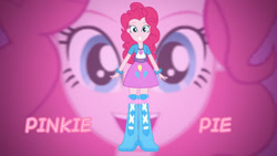 Size: 1244x700 | Tagged: safe, artist:rupahrusyaidi, edit, imported from derpibooru, pinkie pie, equestria girls, boots, clothes, high heel boots, shirt, shoes, skirt, solo