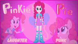 Size: 1244x700 | Tagged: safe, artist:rupahrusyaidi, edit, imported from derpibooru, pinkie pie, equestria girls, boots, clothes, high heel boots, shirt, shoes, skirt, solo