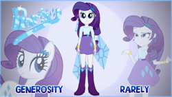 Size: 1244x700 | Tagged: safe, artist:rupahrusyaidi, imported from derpibooru, rarity, equestria girls, belt, boots, clothes, female, high heel boots, shirt, shoes, skirt, solo