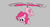 Size: 444x240 | Tagged: safe, artist:algoatall, pinkie pie, earth pony, pony, aggie.io, female, flying, lowres, mare, simple background, smiling