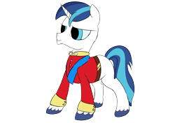 Size: 2048x1444 | Tagged: safe, artist:suryfromheaven, imported from derpibooru, shining armor, pony, unicorn, canterlot, canterlot wedding 10th anniversary, clothes, handsome, low effort, simple background, solo, transparent background, uniform