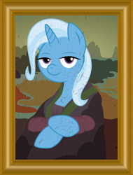 Size: 3181x4178 | Tagged: safe, artist:epsilontlosdark4, imported from derpibooru, trixie, pony, unicorn, bust, female, fine art parody, frame, high res, mare, mona lisa, picture frame, portrait, solo, vector