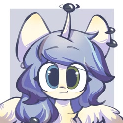 Size: 1200x1200 | Tagged: safe, artist:sunny berry, imported from derpibooru, oc, oc only, alicorn, pony, alicorn oc, beads, commission, cute, heterochromia, horn, looking at you, smiling, solo, stars, wings