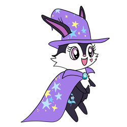 Size: 1600x1600 | Tagged: safe, artist:platinumdrop, imported from derpibooru, trixie, accessory swap, cape, character to character, clothes, hat, jewelpet, luea, request, simple background, solo, the great and powerful, transformation, transparent background, trixie's cape, trixie's hat