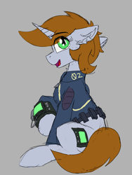 Size: 2866x3804 | Tagged: safe, artist:reddthebat, imported from derpibooru, oc, oc only, oc:littlepip, pony, unicorn, fallout equestria, clothes, fallout, female, jumpsuit, mare, pipbuck, solo, vault suit