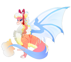 Size: 4331x3776 | Tagged: safe, artist:ryrxian, imported from derpibooru, oc, oc only, draconequus, chest fluff, draconequus oc, simple background, solo, transparent background, wings