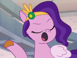 Size: 1200x900 | Tagged: safe, imported from derpibooru, screencap, pipp petals, pegasus, pony, spoiler:g5, spoiler:my little pony: tell your tale, spoiler:tyts01e07, animated, clip trot, eyes closed, female, g5, gif, head shake, mare, my little pony: tell your tale, no, pipp petals is not amused, solo, unamused