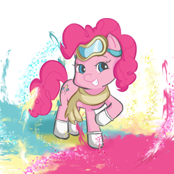 Size: 800x800 | Tagged: safe, artist:pascal571, imported from derpibooru, pinkie pie, earth pony, pony, paint, simple background, solo, white background