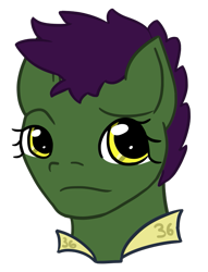 Size: 607x794 | Tagged: safe, artist:hiddenfaithy, imported from derpibooru, oc, oc only, oc:grease, earth pony, pony, fallout equestria, bust, fallout equestria: uncertain ties, old art, portrait, simple background, solo, transparent background