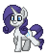 Size: 196x228 | Tagged: safe, artist:twilyisbestpone, derpibooru exclusive, imported from derpibooru, rarity, pony, unicorn, pony town, animated, blinking, cute, female, gif, mare, pixel art, raribetes, simple background, smiling, solo, transparent background, trotting, trotting in place, walk cycle, walking