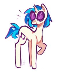 Size: 889x1013 | Tagged: safe, artist:higuysimgrace, imported from derpibooru, dj pon-3, vinyl scratch, pony, unicorn, female, mare, raised hoof, simple background, solo, vinyl's glasses, white background