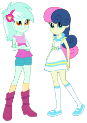 Size: 2500x3525 | Tagged: safe, artist:gmaplay, imported from derpibooru, bon bon, lyra heartstrings, sweetie drops, equestria girls, crossed arms, simple background, transparent background