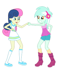 Size: 3010x3752 | Tagged: safe, artist:gmaplay, imported from derpibooru, bon bon, lyra heartstrings, sweetie drops, equestria girls, female, lesbian, lyrabon, shipping, simple background, transparent background