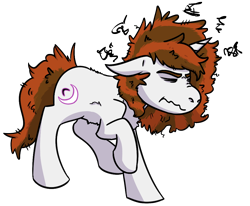 Size: 1074x884 | Tagged: safe, artist:hiddenfaithy, imported from derpibooru, oc, oc only, oc:winter, pony, unicorn, bed hair, commission, floppy ears, grumpy, simple background, sleepy, solo, transparent background, walking, wavy mouth