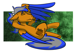 Size: 1888x1255 | Tagged: safe, artist:hiddenfaithy, imported from derpibooru, oc, oc only, oc:sierra, pegasus, pony, colored wings, colored wingtips, commission, crossed legs, hooves behind head, leaning back, lying down, on back, pegasus oc, resting, side view, simple background, solo, spread wings, transparent background, wings