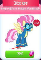 Size: 139x200 | Tagged: safe, imported from derpibooru, candy cloud, swift vanilla, pegasus, pony, the last problem, clothes, female, gameloft, goggles, mare, solo, uniform, wonderbolts, wonderbolts uniform