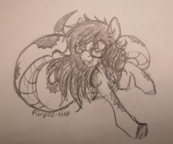 Size: 640x533 | Tagged: safe, artist:purple-blep, imported from derpibooru, oc, oc:cuppa noodle, lamia, original species, sketch, traditional art